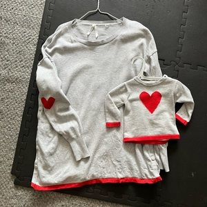 Seraphine Cotton Sweetheart Mama nursing sweater & Mini Matching Sweater